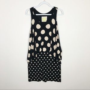 Anthropologie Maeve black and Cream Tulip Dress